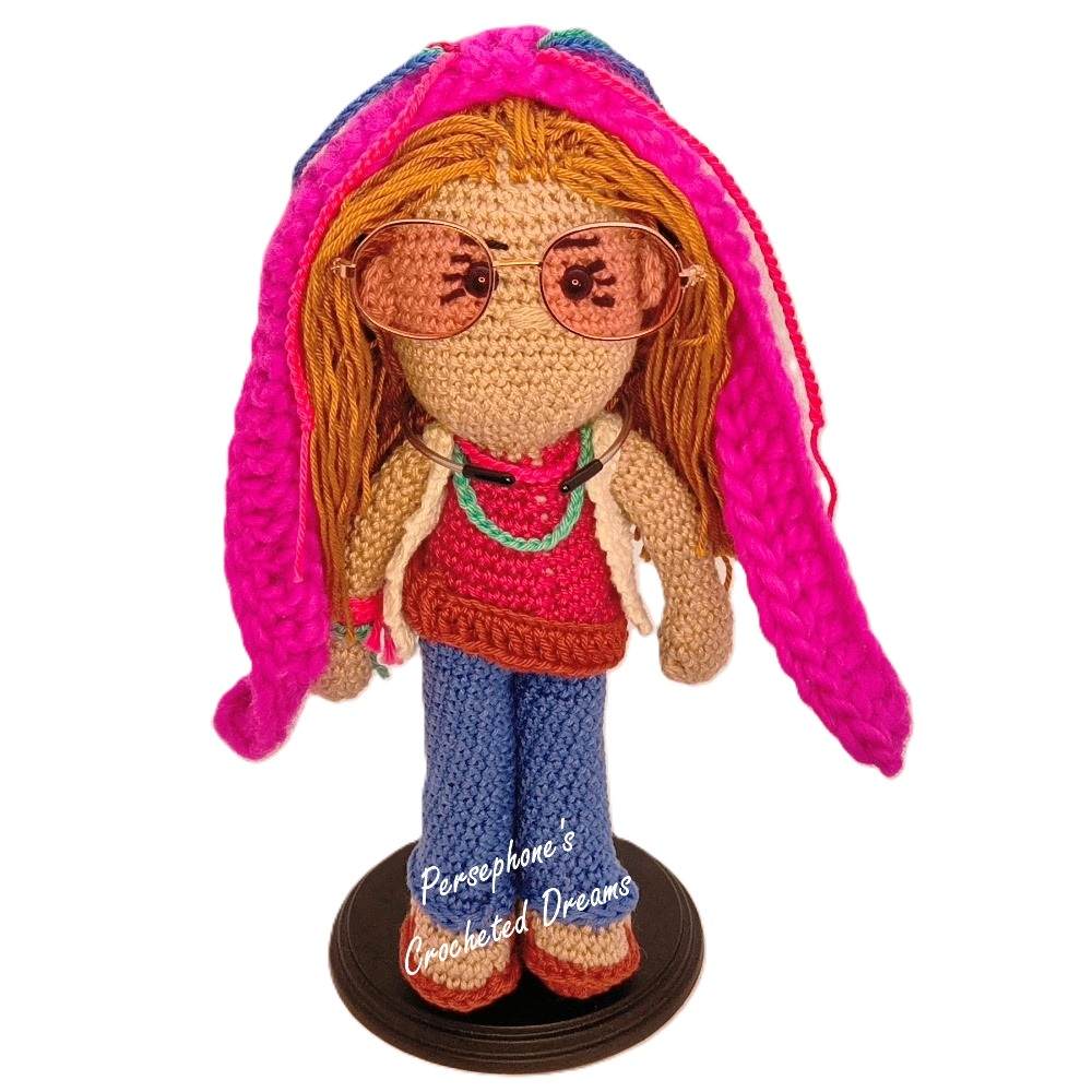 Persephone's Crocheted Dreams Janis Joplin - Janis Joplin Decoratieve pop - Roze